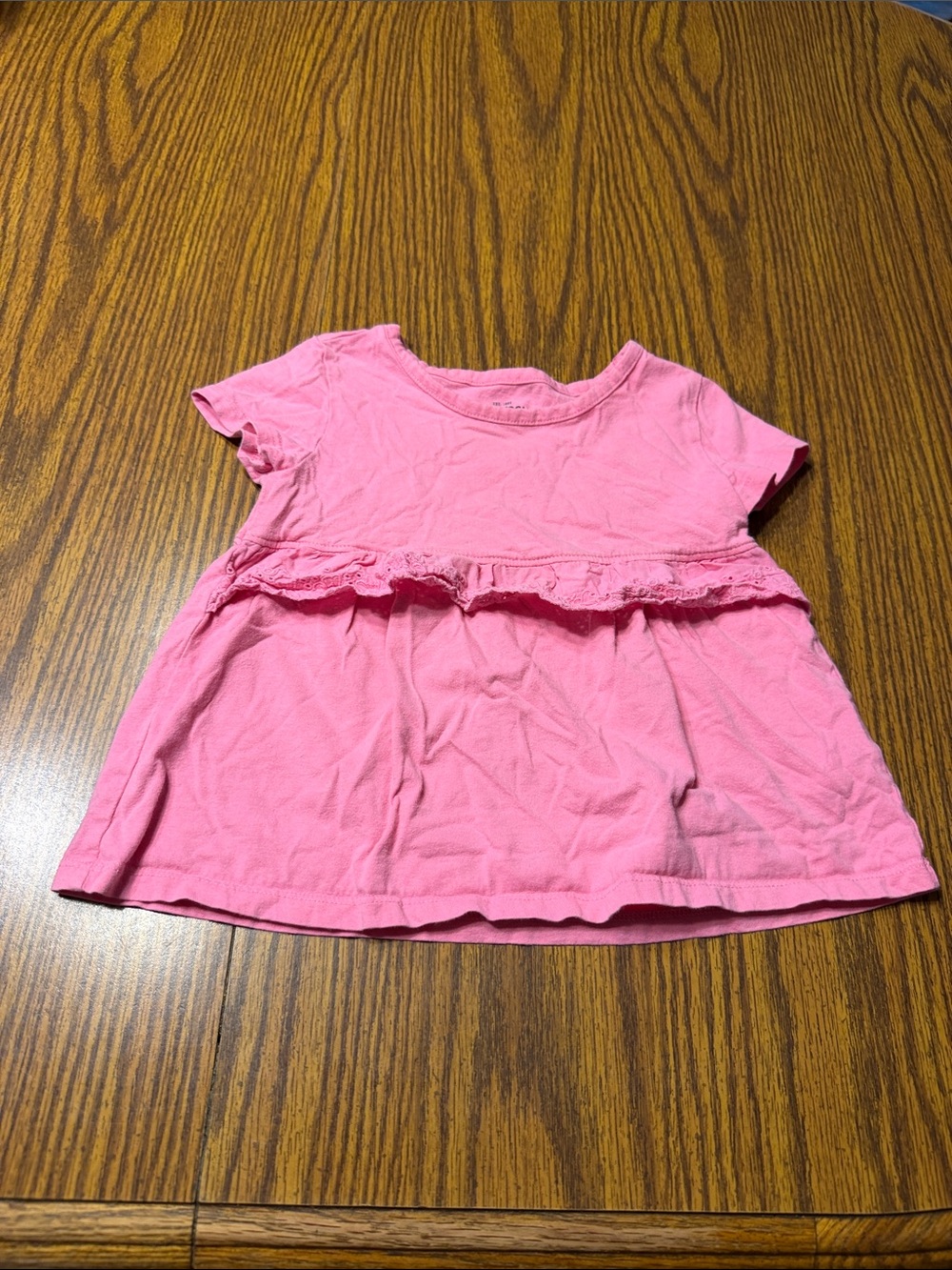 OshKosh B'gosh Pink Short Sleeve Ruffle Top